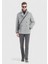 Gri Slim Fit Kruvaze Yaka Casual Örme Palto 2