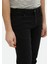 Siyah Düz Slim Fit Denim Pamuk Karışımlı Pantolon 3