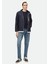 Lacivert Regular Fit Kapüşonlu Denim Dokuma Mont 2
