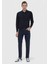 Lacivert Düz Slim Fit Denim Pamuk Karışımlı Pantolon 1