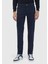 Lacivert Düz Slim Fit Denim Pamuk Karışımlı Pantolon 2