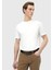 Beyaz Düz Bisiklet Yaka %100 Pamuk T-Shirt 1