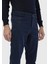 Lacivert Düz Slim Fit Denim Pamuk Karışımlı Pantolon 4