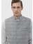 Açık Gri Regular Fit Dik Yaka Casual Dokuma Spor Yelek 3