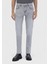 Gri Düz Slim Fit Denim Pamuk Karışımlı Pantolon 1