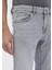 Gri Düz Slim Fit Denim Pamuk Karışımlı Pantolon 3