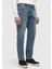 Mavi Düz Loose Fit Denim Pamuk Karışımlı Pantolon 3