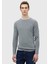 Gri Bisiklet Yaka Jakarlı Yün Karışımlı Triko Kazak 3