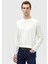 Ekru Bisiklet Yaka Jakarlı Yün Karışımlı Triko Kazak 1
