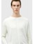 Ekru Bisiklet Yaka Jakarlı Yün Karışımlı Triko Kazak 3