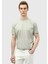 Bej Düz Bisiklet Yaka %100 Pamuk T-Shirt 1