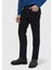Siyah Düz Slim Fit Denim Pamuk Karışımlı Pantolon 3