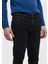 Siyah Düz Slim Fit Denim Pamuk Karışımlı Pantolon 4