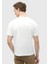 Beyaz Düz Bisiklet Yaka %100 Pamuk T-Shirt 5