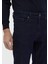 Lacivert Düz Slim Fit Denim Pamuk Karışımlı Pantolon 3