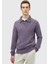 Mor Yarım Balıkçı Yaka Selanik %100 Pamuk Triko Kazak 1