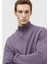 Mor Yarım Balıkçı Yaka Selanik %100 Pamuk Triko Kazak 5