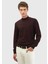 Bordo Bato Yaka Düz Örgü Yün Karışımlı Triko Kazak 1
