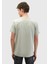 Açık Gri Baskılı Bisiklet Yaka %100 Pamuk T-Shirt 4