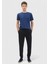 Saks Baskılı Bisiklet Yaka %100 Pamuk T-Shirt 2