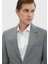 Gri Çizgili Zeroweight Slim Fit %100 Yün Takım Elbise 3