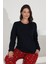 %100 Pamuk Uzun Kol Manşetli Cepli Kadın Pijama Takımı 98515-516 4