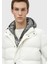 Ekru Regular Fit Kapüşonlu Casual Dokuma Mont 4