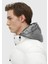 Ekru Regular Fit Kapüşonlu Casual Dokuma Mont 5