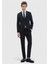 Siyah Düz Fashion Slim Fit Yün Karışımlı Takım Elbise 2