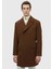 Deve Tüyü Regular Fit Kruvaze Yaka Casual Dokuma Palto 3