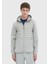 Gri Regular Fit Kapüşonlu Denim Dokuma Mont 1