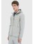 Gri Regular Fit Kapüşonlu Denim Dokuma Mont 4