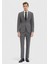 Gri Desenli Zeroweight Slim Fit %100 Yün Takım Elbise 2