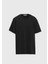 Siyah Düz Bisiklet Yaka T-Shirt 5