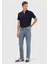 Mavi Düz Slim Fit Denim Pamuk Karışımlı Pantolon 1