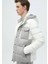 Beyaz Regular Fit Kapüşonlu Casual Dokuma Mont 5