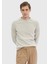 Kum Bisiklet Yaka Düz Örgü Yün Karışımlı Triko Kazak 1