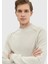 Kum Bisiklet Yaka Düz Örgü Yün Karışımlı Triko Kazak 4