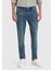 Mavi Düz Slim Fit Denim Pamuk Karışımlı Pantolon 2