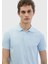 Açık Mavi Polo Yaka Düz Örgü Triko 4