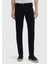 Siyah Düz Slim Fit Denim Pamuk Karışımlı Pantolon 2