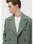 Açık Yeşil Regular Fit Kruvaze Yaka Casual Dokuma Palto 3