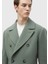 Açık Yeşil Regular Fit Kruvaze Yaka Casual Dokuma Palto 4