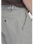Vizon Düz Dokuma Carrot Fit Casual %100 Keten Bermuda 5