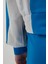 Kadın Renk Bloklu Yüksek Boyunlu Düğmeli Sweatshirt Blue 5