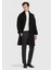Siyah Oversize Fit Kruvaze Yaka Casual Dokuma Palto 2