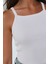 Kadın Halter Yaka Fitilli Basic Üst White 3