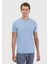 Açık Mavi Bisiklet Yaka T-Shirt 1