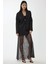 Kadın Yüksek Bel Dantel Maxi Etek Black 1