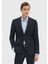 Lacivert Desenli Zeroweight Slim Fit %100 Yün Takım Elbise 1